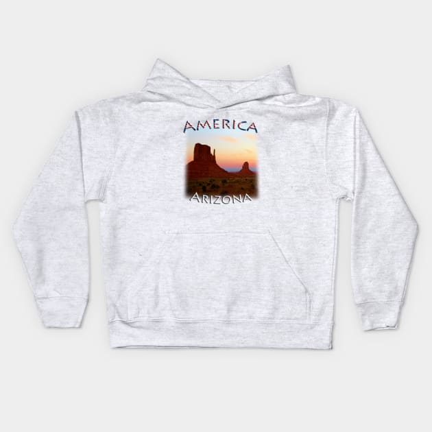 America - Arizona - Monument Valley Kids Hoodie by TouristMerch